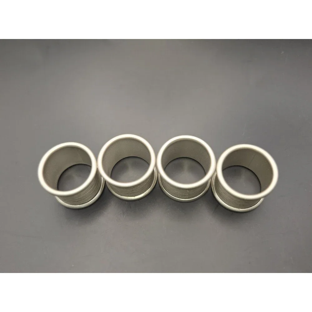 Napkin Rings 4 Wood Look White Wash Coastal Weathered Beachy Driftwood Aluminum